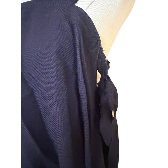 Helmut Lang Navy Textured A-Line Tank Top - XS